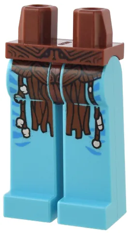 Hips and Medium Azure Long Legs Completely Hollow with Reddish Brown Loincloth with Silver Beads and Dark Azure Stripes Pattern