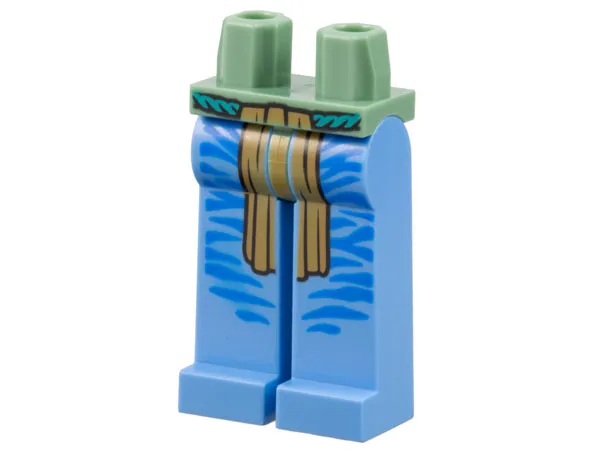 Hips and Medium Blue Long Legs Completely Hollow with Dark Turquoise Belt, Medium Nougat Loincloth, and Blue Stripes Pattern