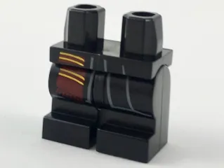 Hips and Medium Legs with Robe Ends and Dark Red Scarf with Bright Light Orange Stripes Pattern