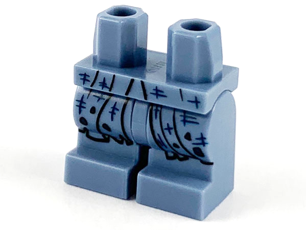 Hips and Medium Legs with Robe Ends with Tears and Splotches Pattern