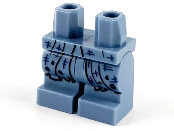 Hips and Medium Legs with Robe Ends with Tears and Splotches Pattern