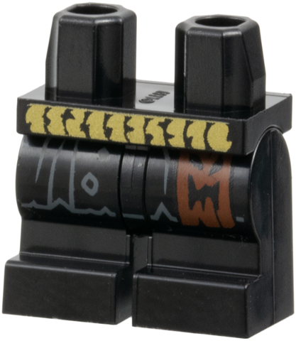 Hips and Medium Legs with Gold Belt, Dark Orange Sash End, Dark Bluish Gray Robe End Lines Pattern