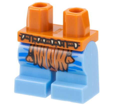 Hips and Medium Blue Medium Legs with Dark Orange Loincloth and Blue Markings Pattern
