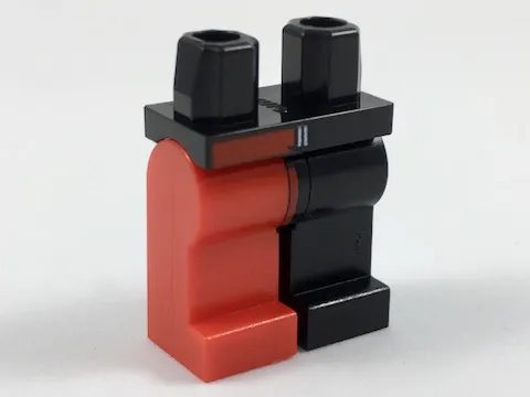 Hips and 1 Black Left Leg, 1 Red Right Leg with Red Right Side Belt Pattern