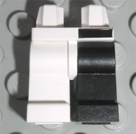 Hips and 1 Black Left Leg, 1 White Right Leg with Black Bar Above Left Leg Pattern