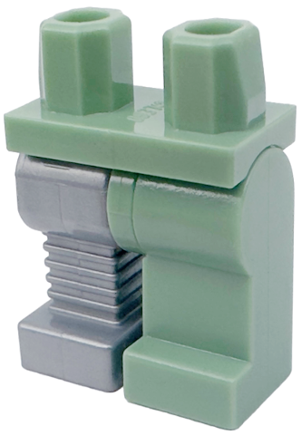 Hips and 1 Sand Green Left Leg, 1 Flat Silver Prosthetic / Cybernetic Right Leg (Rodney Rathbone)