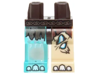 Hips and 1 Tan Left Leg, 1 Trans-Light Blue Right Leg with Fur, Loincloth, Glowing Bones and White Toenails Pattern