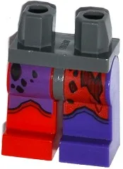 Hips and 1 Dark Purple Left Leg, 1 Red Right Leg with Tattered Red and Dark Purple Leggings and Boots Pattern