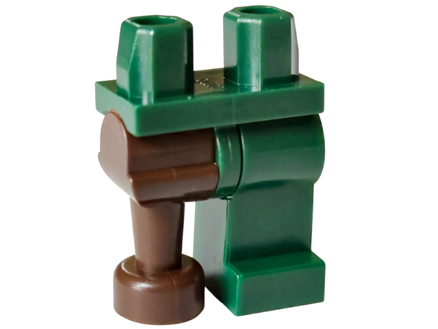 Hips and 1 Dark Green Left Leg, 1 Dark Brown Pirate Peg Leg