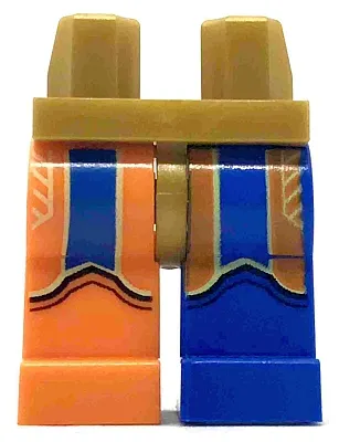 Hips and 1 Blue Left Leg, 1 Orange Right Leg with Orange and Blue Coattails Pattern