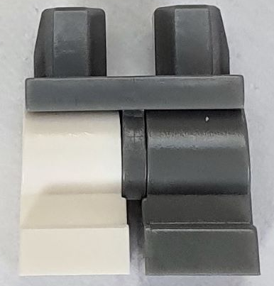 Hips and 1 Dark Bluish Gray Medium Left Leg, 1 White Medium Right Leg