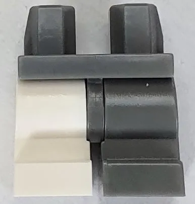 Hips and 1 Dark Bluish Gray Medium Left Leg, 1 White Medium Right Leg