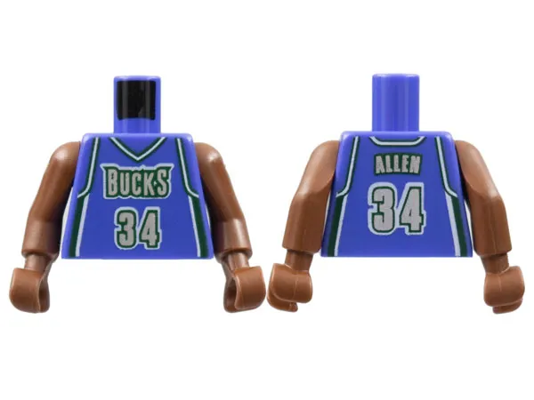 Torso NBA Milwaukee Bucks #34 Allen Pattern / Brown NBA Arms