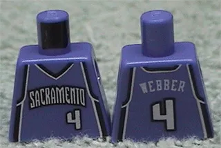 Torso NBA Sacramento Kings #4, 'WEBBER' on Back Pattern