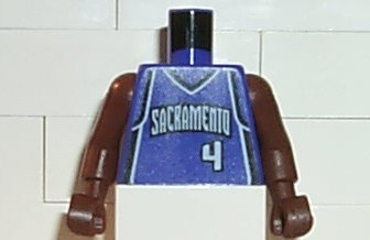 Torso NBA Sacramento Kings #4, 'WEBBER' on Back Pattern / Brown NBA Arms