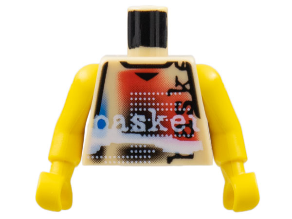 Torso NBA Street Player - 3 Color Shirt, Basket Text Pattern / Yellow NBA Arms