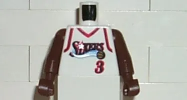 Torso NBA Philadelphia 76ers #3 (White Jersey) Pattern / Brown NBA Arms