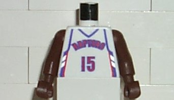 Torso NBA Toronto Raptors #15 (White Uniform) Pattern / Brown NBA Arms