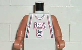 Torso NBA New Jersey Nets #5 (White Jersey) Pattern / Nougat NBA Arms