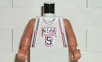 Torso NBA New Jersey Nets #5 (White Jersey) Pattern / Nougat NBA Arms