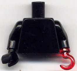 Torso Plain / Black Arms / Black Hand Right / Trans-Red Hook Left