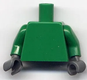Torso Plain / Green Arms / Dark Bluish Gray Hands