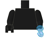 Torso Plain / Black Arms / Black Hand Right / Trans-Medium Blue Hook Left