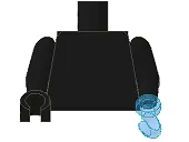 Torso Plain / Black Arms / Black Hand Right / Trans-Medium Blue Hook Left