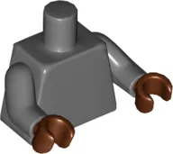 Torso Plain / Dark Bluish Gray Arms / Reddish Brown Hands