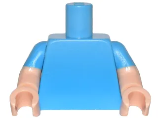 Torso Plain / Light Nougat Arms with Molded Dark Azure Short Sleeves Pattern / Light Nougat Hands