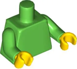 Torso Plain / Bright Green Arms / Yellow Hands