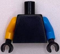 Torso Plain / Medium Azure Arm Left / Bright Light Orange Arm Right / Black Hands