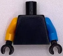 Torso Plain / Medium Azure Arm Left / Bright Light Orange Arm Right / Black Hands