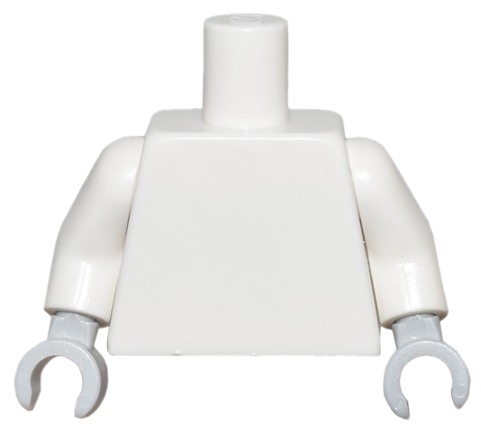 Torso Plain / White Arms / Light Bluish Gray Hands