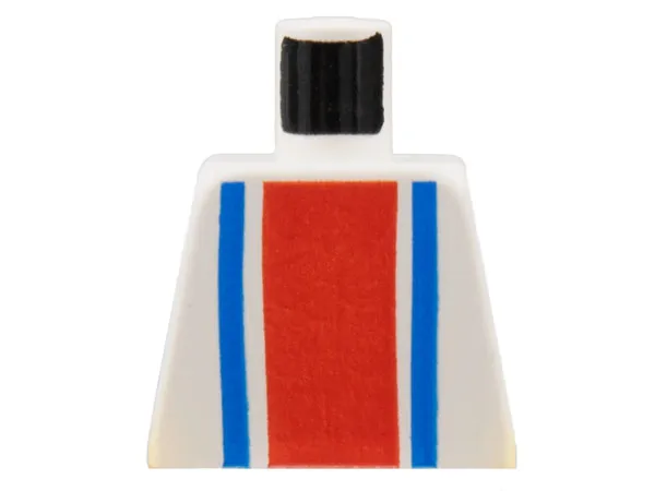 Torso with Vertical Thick Red Stripe and Thin Blue Stripes Pattern