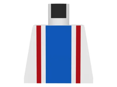 Torso with Vertical Thick Blue Stripe and Thin Red Stripes Pattern