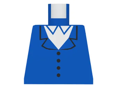 Torso Town Vest with 4 Buttons, White Shirt Collar Pattern (1592 patron)