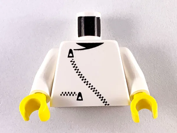 Torso Jacket with Black Zippers and Neck Pattern / White Arms / Yellow Hands