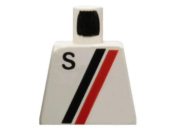 Torso Town with Letter S and Black and Red Diagonal Stripes Pattern