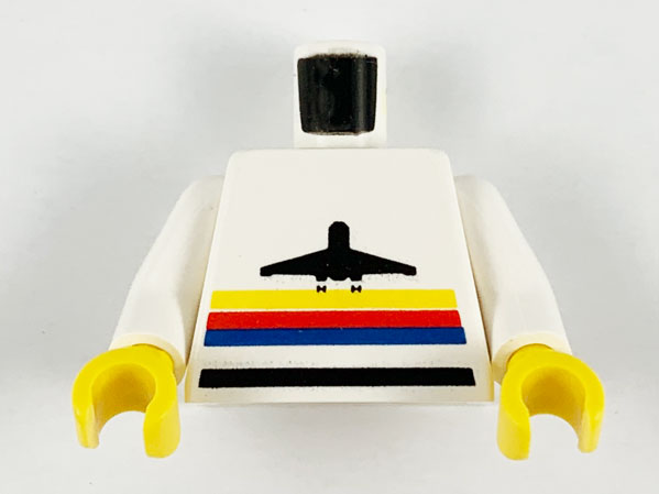 Torso Airplane Logo with Stripes Pattern / White Arms / Yellow Hands