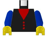 Torso Red V-Neck and Buttons Pattern / Blue Arms / Yellow Hands