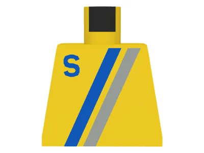 Torso Town with Letter S and Blue and Light Gray Diagonal Stripes Pattern