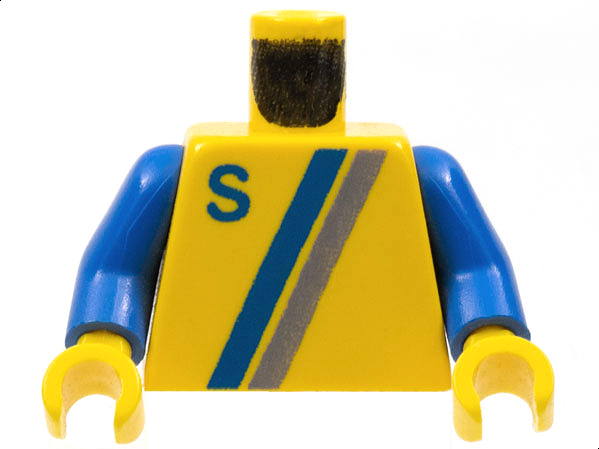 Torso Town 'S' Logo Light Gray / Blue Pattern / Blue Arms / Yellow Hands