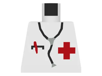 Torso Hospital Red Cross Shirt and Stethoscope Pattern