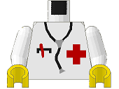 Torso Hospital Red Cross Shirt and Stethoscope Pattern / White Arms / Yellow Hands