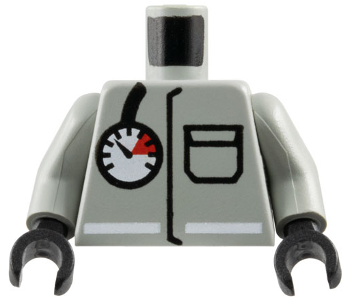 Torso Fire Uniform Jacket with Pocket and White Stripe, Air Gauge Pattern / Light Gray Arms / Black Hands