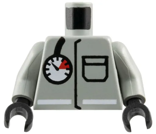 Torso Fire Uniform Jacket with Pocket and White Stripe, Air Gauge Pattern / Light Gray Arms / Black Hands