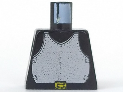 Torso Castle Silver Breastplate Armor, Black Belt with Yellow Buckle Pattern