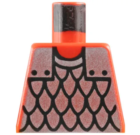 Torso Castle Silver Scale Mail Armor Pattern