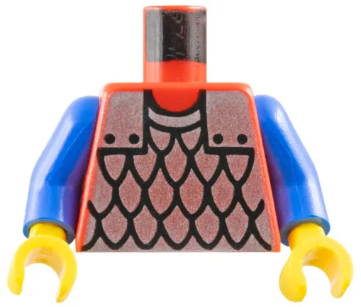 Torso Castle Silver Scale Mail Armor Pattern / Blue Arms / Yellow Hands